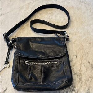 FOSSIL LIKE NEW Black Leather Crossbody Bag